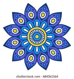 Flower Mandala. Vintage decorative elements. Oriental pattern, vector illustration. Islam, Arabic, Indian, moroccan,spain, turkish, pakistan, chinese, mystic, ottoman motifs. Coloring book page
