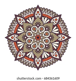 Flower Mandala. Vintage decorative elements. Oriental pattern, vector illustration. Islam, Arabic, Indian, moroccan,spain, turkish, pakistan, chinese, mystic, ottoman motifs. Coloring book page