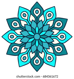 Flower Mandala. Vintage decorative elements. Oriental pattern, vector illustration. Islam, Arabic, Indian, moroccan,spain, turkish, pakistan, chinese, mystic, ottoman motifs. Coloring book page