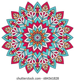 Flower Mandala. Vintage decorative elements. Oriental pattern, vector illustration. Islam, Arabic, Indian, moroccan,spain, turkish, pakistan, chinese, mystic, ottoman motifs. Coloring book page