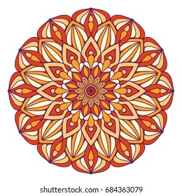 Flower Mandala. Vintage decorative elements. Oriental pattern, vector illustration. Islam, Arabic, Indian, moroccan,spain, turkish, pakistan, chinese, mystic, ottoman motifs. Coloring book page