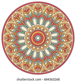 Flower Mandala. Vintage decorative elements. Oriental pattern, vector illustration. Islam, Arabic, Indian, moroccan,spain, turkish, pakistan, chinese, mystic, ottoman motifs. Coloring book page