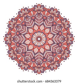 Flower Mandala. Vintage decorative elements. Oriental pattern, vector illustration. Islam, Arabic, Indian, moroccan,spain, turkish, pakistan, chinese, mystic, ottoman motifs. Coloring book page