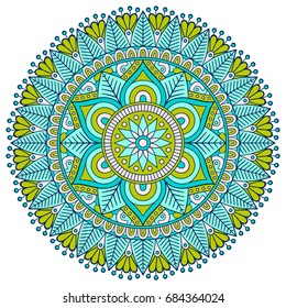 Flower Mandala. Vintage decorative elements. Oriental pattern, vector illustration. Islam, Arabic, Indian, moroccan,spain, turkish, pakistan, chinese, mystic, ottoman motifs. Coloring book page