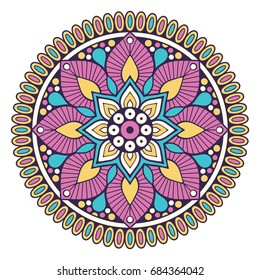 Flower Mandala. Vintage decorative elements. Oriental pattern, vector illustration. Islam, Arabic, Indian, moroccan,spain, turkish, pakistan, chinese, mystic, ottoman motifs. Coloring book page