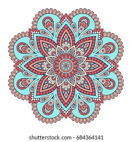 Flower Mandala. Vintage decorative elements. Oriental pattern, vector illustration. Islam, Arabic, Indian, moroccan,spain, turkish, pakistan, chinese, mystic, ottoman motifs. Coloring book page