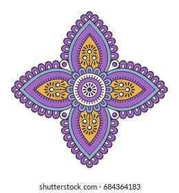 Flower Mandala. Vintage decorative elements. Oriental pattern, vector illustration. Islam, Arabic, Indian, moroccan,spain, turkish, pakistan, chinese, mystic, ottoman motifs. Coloring book page