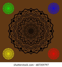 Flower Mandala, Vintage decorative elements, Oriental pattern, vector illustration,