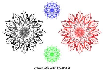 Flower Mandala, Vintage decorative elements, Oriental pattern, vector illustration,