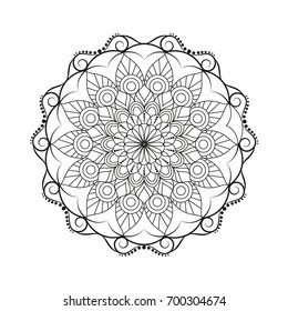 Flower Mandala. Vintage decorative elements. Oriental pattern, vector illustration. Islam, Arabic, Indian, moroccan,spain, turkish, pakistan, chinese, mystic, ottoman motifs. Coloring book page