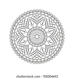 Flower Mandala. Vintage decorative elements. Oriental pattern, vector illustration. Islam, Arabic, Indian, moroccan,spain, turkish, pakistan, chinese, mystic, ottoman motifs. Coloring book page