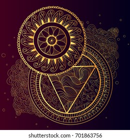 Flower Mandala. Vintage decorative elements. vector illustration