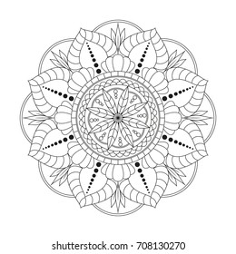 Flower Mandala. Vintage decorative elements. Oriental pattern, vector illustration. Islam, Arabic, Indian, moroccan,spain, turkish, pakistan, chinese, mystic, ottoman motifs. Coloring book page