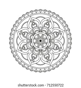 Flower Mandala. Vintage decorative elements. Oriental pattern, vector illustration. Islam, Arabic, Indian, moroccan,spain, turkish, pakistan, chinese, mystic, ottoman motifs. Coloring book page