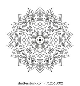 Flower Mandala. Vintage decorative elements. Oriental pattern, vector illustration. Islam, Arabic, Indian, moroccan,spain, turkish, pakistan, chinese, mystic, ottoman motifs. Coloring book page