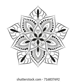 Coloring Page Contour Drawing Mandala Perfect Stock Vector (Royalty ...