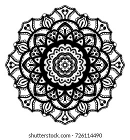 Flower Mandala. Vintage decorative elements. Oriental pattern, vector illustration. Coloring book page. Islam, Arabic, Indian, moroccan spain turkish mystic ottoman motifs