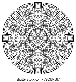 Flower Mandala. Vintage decorative elements. Oriental pattern, vector illustration. Coloring book page. Islam, Arabic, Indian, moroccan spain turkish mystic ottoman motifs