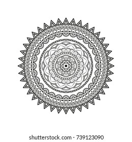 Flower Mandala. Vintage decorative elements. Oriental pattern, vector illustration. Islam, Arabic, Indian, moroccan,spain, turkish, pakistan, chinese, mystic, ottoman motifs. Coloring book page