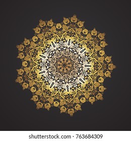 Flower Mandala. Vintage decorative elements. Oriental pattern, vector illustration. Islam, Arabic, Indian, moroccan,spain, turkish, pakistan, chinese, mystic, ottoman motifs.