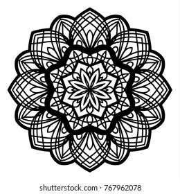 Flower Mandala. Vintage decorative elements. Oriental pattern, vector illustration. Coloring book page. Islam, Arabic, Indian, moroccan spain turkish mystic ottoman motifs