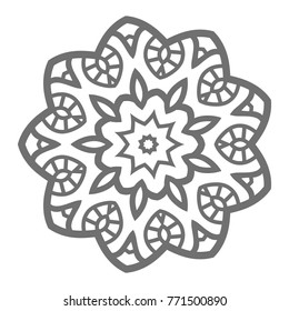 Flower Mandala. Vintage decorative elements. Oriental pattern, vector illustration. Islam, Arabic, Indian, moroccan,spain, turkish, pakistan, chinese, mystic, ottoman motifs, black outlines on isolate