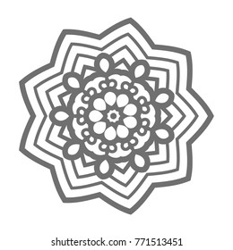 Flower Mandala. Vintage decorative elements. Oriental pattern, vector illustration. Islam, Arabic, Indian, moroccan,spain, turkish, pakistan, chinese, mystic, ottoman motifs, black outlines on isolate