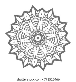 Flower Mandala. Vintage decorative elements. Oriental pattern, vector illustration. Islam, Arabic, Indian, moroccan,spain, turkish, pakistan, chinese, mystic, ottoman motifs, black outlines on isolate