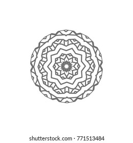 Flower Mandala. Vintage decorative elements. Oriental pattern, vector illustration. Islam, Arabic, Indian, moroccan,spain, turkish, pakistan, chinese, mystic, ottoman motifs, black outlines on isolate