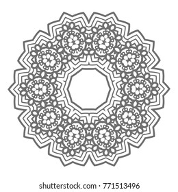 Flower Mandala. Vintage decorative elements. Oriental pattern, vector illustration. Islam, Arabic, Indian, moroccan,spain, turkish, pakistan, chinese, mystic, ottoman motifs, black outlines on isolate
