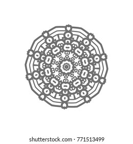 Flower Mandala. Vintage decorative elements. Oriental pattern, vector illustration. Islam, Arabic, Indian, moroccan,spain, turkish, pakistan, chinese, mystic, ottoman motifs, black outlines on isolate