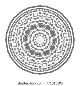 Flower Mandala. Vintage decorative elements. Oriental pattern, vector illustration. Islam, Arabic, Indian, moroccan,spain, turkish, pakistan, chinese, mystic, ottoman motifs, black outlines on isolate