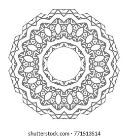 Flower Mandala. Vintage decorative elements. Oriental pattern, vector illustration. Islam, Arabic, Indian, moroccan,spain, turkish, pakistan, chinese, mystic, ottoman motifs, black outlines on isolate