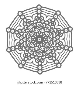 Flower Mandala. Vintage decorative elements. Oriental pattern, vector illustration. Islam, Arabic, Indian, moroccan,spain, turkish, pakistan, chinese, mystic, ottoman motifs, black outlines on isolate