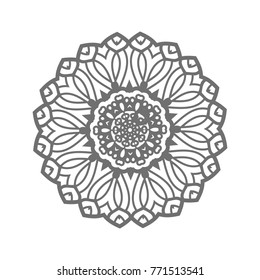 Flower Mandala. Vintage decorative elements. Oriental pattern, vector illustration. Islam, Arabic, Indian, moroccan,spain, turkish, pakistan, chinese, mystic, ottoman motifs, black outlines on isolate