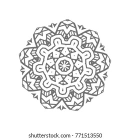 Flower Mandala. Vintage decorative elements. Oriental pattern, vector illustration. Islam, Arabic, Indian, moroccan,spain, turkish, pakistan, chinese, mystic, ottoman motifs, black outlines on isolate