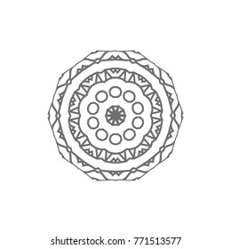 Flower Mandala. Vintage decorative elements. Oriental pattern, vector illustration. Islam, Arabic, Indian, moroccan,spain, turkish, pakistan, chinese, mystic, ottoman motifs, black outlines on isolate