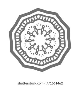Flower Mandala. Vintage decorative elements. Oriental pattern, vector illustration. Islam, Arabic, Indian, moroccan,spain, turkish, pakistan, chinese, mystic, ottoman motifs, black outlines on isolate