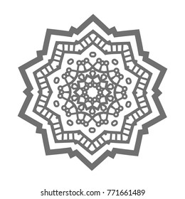 Flower Mandala. Vintage decorative elements. Oriental pattern, vector illustration. Islam, Arabic, Indian, moroccan,spain, turkish, pakistan, chinese, mystic, ottoman motifs, black outlines on isolate
