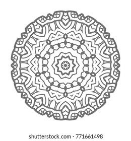 Flower Mandala. Vintage decorative elements. Oriental pattern, vector illustration. Islam, Arabic, Indian, moroccan,spain, turkish, pakistan, chinese, mystic, ottoman motifs, black outlines on isolate