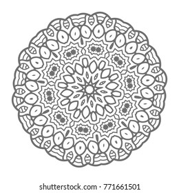 Flower Mandala. Vintage decorative elements. Oriental pattern, vector illustration. Islam, Arabic, Indian, moroccan,spain, turkish, pakistan, chinese, mystic, ottoman motifs, black outlines on isolate