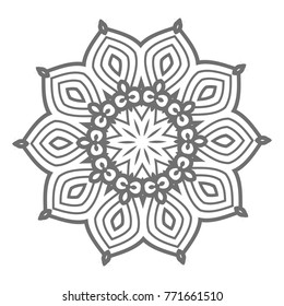Flower Mandala. Vintage decorative elements. Oriental pattern, vector illustration. Islam, Arabic, Indian, moroccan,spain, turkish, pakistan, chinese, mystic, ottoman motifs, black outlines on isolate