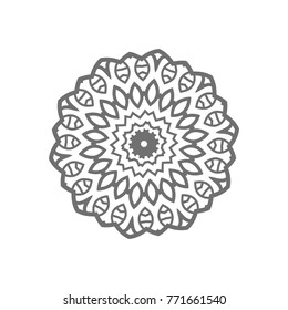 Flower Mandala. Vintage decorative elements. Oriental pattern, vector illustration. Islam, Arabic, Indian, moroccan,spain, turkish, pakistan, chinese, mystic, ottoman motifs, black outlines on isolate