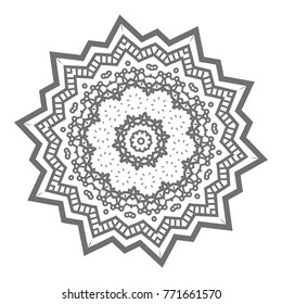 Flower Mandala. Vintage decorative elements. Oriental pattern, vector illustration. Islam, Arabic, Indian, moroccan,spain, turkish, pakistan, chinese, mystic, ottoman motifs, black outlines on isolate