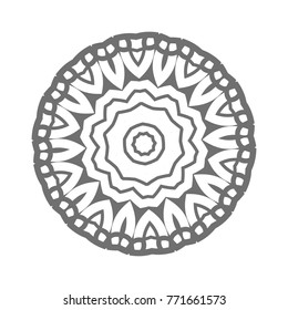 Flower Mandala. Vintage decorative elements. Oriental pattern, vector illustration. Islam, Arabic, Indian, moroccan,spain, turkish, pakistan, chinese, mystic, ottoman motifs, black outlines on isolate