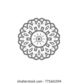 Flower Mandala. Vintage decorative elements. Oriental pattern, vector illustration. Islam, Arabic, Indian, moroccan,spain, turkish, pakistan, chinese, mystic, ottoman motifs, black outlines on isolate