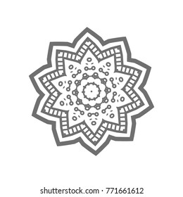 Flower Mandala. Vintage decorative elements. Oriental pattern, vector illustration. Islam, Arabic, Indian, moroccan,spain, turkish, pakistan, chinese, mystic, ottoman motifs, black outlines on isolate