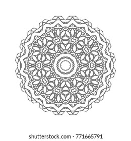 Flower Mandala. Vintage decorative elements. Oriental pattern, vector illustration. Islam, Arabic, Indian, moroccan,spain, turkish, pakistan, chinese, mystic, ottoman motifs, black outlines on isolate