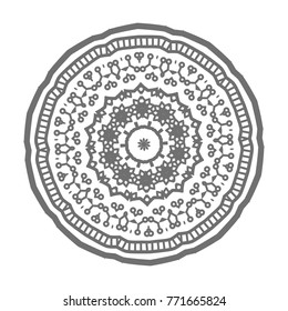 Flower Mandala. Vintage decorative elements. Oriental pattern, vector illustration. Islam, Arabic, Indian, moroccan,spain, turkish, pakistan, chinese, mystic, ottoman motifs, black outlines on isolate