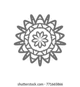 Flower Mandala. Vintage decorative elements. Oriental pattern, vector illustration. Islam, Arabic, Indian, moroccan,spain, turkish, pakistan, chinese, mystic, ottoman motifs, black outlines on isolate